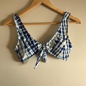 Zaful Blue and White Tie Dye Bikini Set